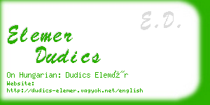 elemer dudics business card